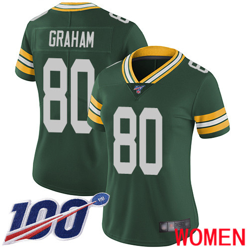 Green Bay Packers Limited Green Women #80 Graham Jimmy Home Jersey Nike NFL 100th Season Vapor Untouchable